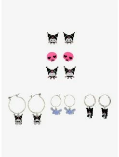 Coupon 🧨 Kuromi Charm Hoop Earring Set ✨