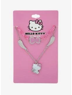 Discount 🔔 Hello Kitty Pink Chain & Wings Layered Necklace ✔️ -Cheap Sanrio Store 14645930 av2
