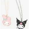 Discount 🔔 My Melody & Kuromi Best Friends Necklace Set 🔥 -Cheap Sanrio Store 15407369 hi
