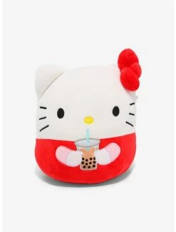 Brand new 🔔 Squishmallows Hello Kitty With Boba Plush Hot Topic Exclusive ✔️