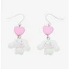 Best Sale 🌟 Cinnamoroll Heart Charm Dangling Earrings ⭐ -Cheap Sanrio Store 15851121 hi