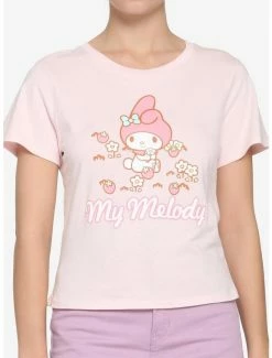 Discount 🌟 My Melody Strawberries & Flowers 👧 Girls Baby T-Shirt 🎁