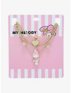 Budget 🔔 My Melody Sakura Layering Chain Necklace Set 🌟 -Cheap Sanrio Store 15981869 av2
