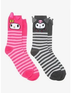 Flash Sale 😉 My Melody & Kuromi Character Crew 🧦 Socks 2 Pair 🌟