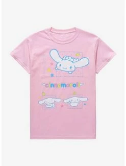 Promo 😍 Cinnamoroll Pastel Pink Three Panel Boyfriend Fit 👧 Girls T-Shirt 🎉