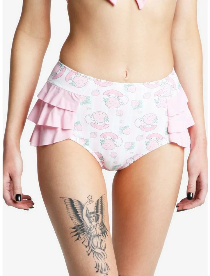 Flash Sale ๐ My Melody & My Sweet Piano Strawberry Ruffle High-Waisted Swim Bottoms ๐ 4 Flash Sale ๐ My Melody & My Sweet Piano Strawberry Ruffle High-Waisted Swim Bottoms ๐ - Image 2