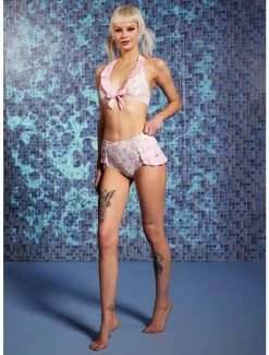 Flash Sale 🛒 My Melody & My Sweet Piano Strawberry Ruffle High-Waisted Swim Bottoms 🌟