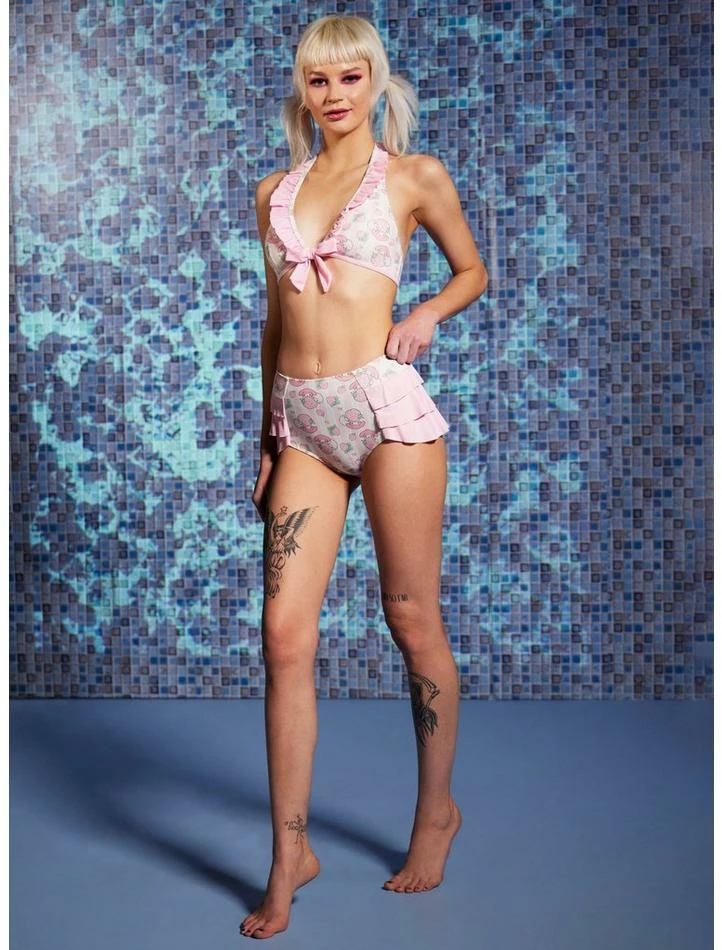Flash Sale ๐ My Melody & My Sweet Piano Strawberry Ruffle High-Waisted Swim Bottoms ๐ 3 Flash Sale ๐ My Melody & My Sweet Piano Strawberry Ruffle High-Waisted Swim Bottoms ๐