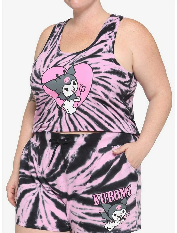Cheapest โค๏ธ Kuromi Pink Tie-Dye Tank Top & Shorts ๐ง Girls Lounge Set Plus Size ๐ฏ 3 Cheapest โค๏ธ Kuromi Pink Tie-Dye Tank Top & Shorts ๐ง Girls Lounge Set Plus Size ๐ฏ