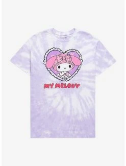 Best deal 👏 My Melody & Kuromi Pastel Tie-Dye Boyfriend Fit 👧 Girls T-Shirt 😉