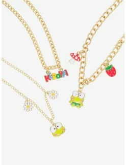 Best Sale 💯 Keroppi Mushroom & Strawberry Charm Necklace Set 🥰