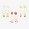 Deals 🔔 Keroppi Mushroom & Strawberry Mini Hoop Earring Set ❤️ -Cheap Sanrio Store 16816567 hi