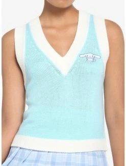 New ⌛ Cinnamoroll Embroidery 👧 Girls Sweater Vest 🤩