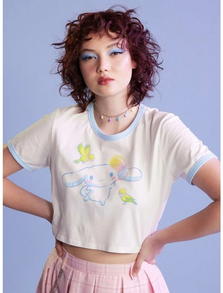 Cheap ๐งจ Cinnamoroll Birds ๐ง Girls Crop Ringer T-Shirt ๐ฏ 3 Cheap ๐งจ Cinnamoroll Birds ๐ง Girls Crop Ringer T-Shirt ๐ฏ