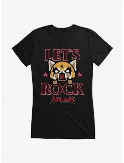 Hot Sale 🎁 Aggretsuko Let's Rock 👧 Girls T-Shirt 🎉 -Cheap Sanrio Store 17159364 hi