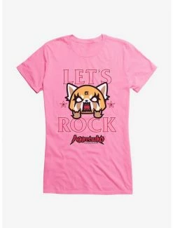 Hot Sale 🎁 Aggretsuko Let's Rock 👧 Girls T-Shirt 🎉 -Cheap Sanrio Store 17159378 hi
