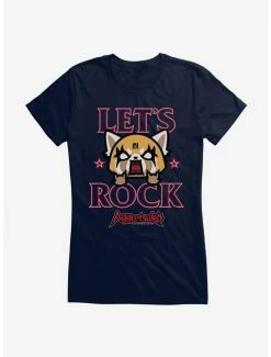 Hot Sale 🎁 Aggretsuko Let's Rock 👧 Girls T-Shirt 🎉 -Cheap Sanrio Store 17159392 hi
