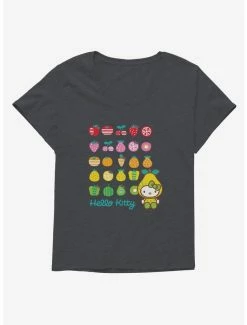 Budget 🌟 Hello Kitty Five A Day Healthy Logo 👧 Girls T-Shirt Plus Size 🛒