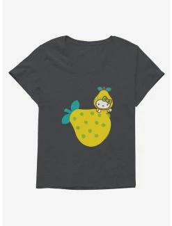 Wholesale ❤️ Hello Kitty Five A Day Hiding The Pear 👧 Girls T-Shirt Plus Size ✔️