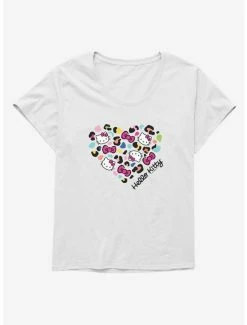 New ✔️ Hello Kitty Jungle Paradise Spotted Heart 👧 Girls T-Shirt Plus Size ⌛ -Cheap Sanrio Store 17392519 hi