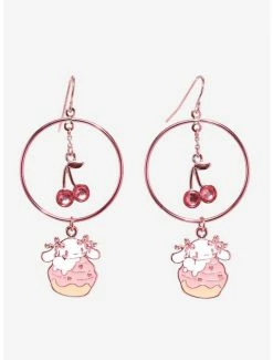 Best reviews of 👍 Cinnamoroll Pink Cherry Hoop Drop Earrings 😉