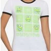 Hot Sale 😍 Keroppi Grid 👧 Girls Ringer T-Shirt 👍 -Cheap Sanrio Store 17548660 hi
