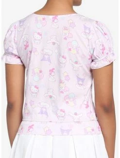 Deals 🔥 Hello Kitty And Friends Pastel Ruffle 👧 Girls Button-Up Top 🛒 -Cheap Sanrio Store 17585874 av2