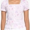 Deals 🔥 Hello Kitty And Friends Pastel Ruffle 👧 Girls Button-Up Top 🛒