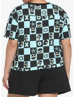 Wholesale ✔️ Badtz-Maru Teal Checkered 👧 Girls Crop T-Shirt Plus Size ⭐ -Cheap Sanrio Store 17586044 av2