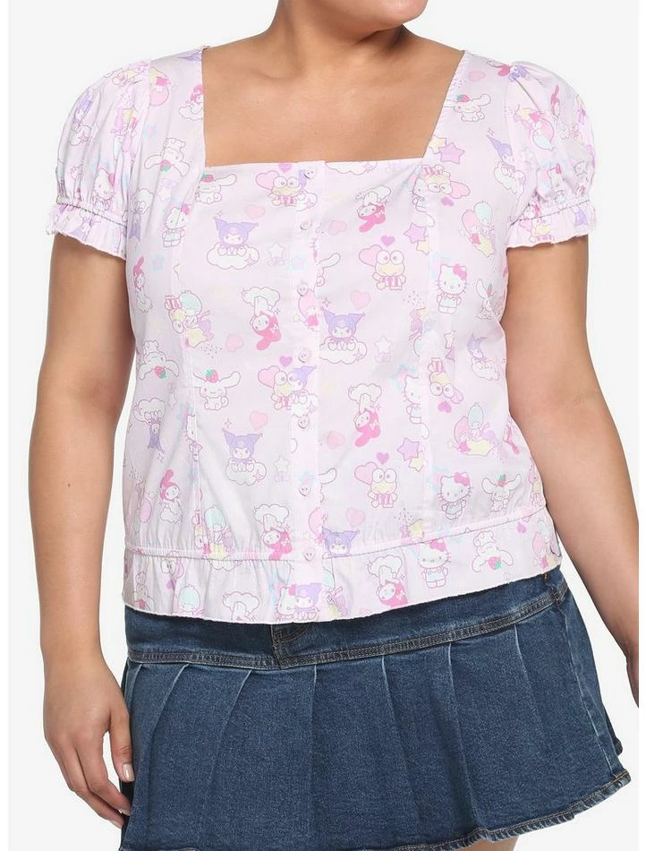 Buy ✔️ Hello Kitty And Friends Pastel Ruffle Button-Up 👧 Girls Top Plus Size 🔥 3 Buy ✔️ Hello Kitty And Friends Pastel Ruffle Button-Up 👧 Girls Top Plus Size 🔥