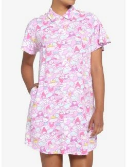 Budget ๐คฉ Hello Kitty And Friends Pastel Collage Button-Up ๐ Dress โญ