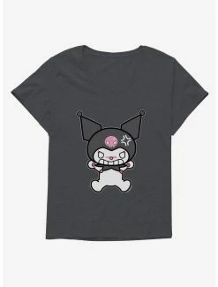 Best deal 🧨 Kuromi Angry Grin 👧 Girls T-Shirt Plus Size ⌛ -Cheap Sanrio Store 17794398 hi