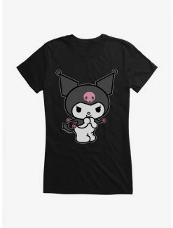 Cheapest ✔️ Kuromi Evil Giggle 👧 Girls T-Shirt 🎁 -Cheap Sanrio Store 17823618 hi
