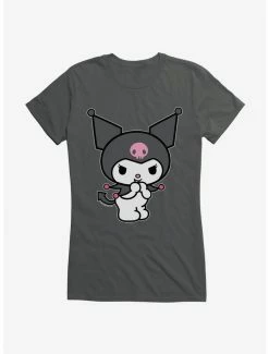 Cheapest ✔️ Kuromi Evil Giggle 👧 Girls T-Shirt 🎁 -Cheap Sanrio Store 17823625 hi