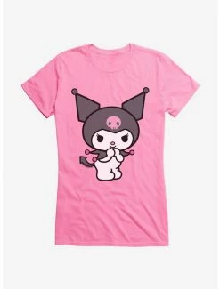 Cheapest ✔️ Kuromi Evil Giggle 👧 Girls T-Shirt 🎁