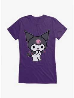 Cheapest ✔️ Kuromi Evil Giggle 👧 Girls T-Shirt 🎁 -Cheap Sanrio Store 17823653 hi