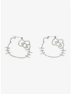 Hot Sale 🔥 Hello Kitty Bling Outline Hoop Earrings ⭐