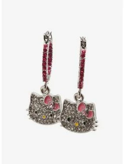 Best Sale 🎉 Hello Kitty Bling Hoop Drop Earrings ✨
