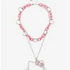 Deals 🥰 Hello Kitty Bling Pendant Chunky Chain Necklace 🌟 -Cheap Sanrio Store 17903858 hi