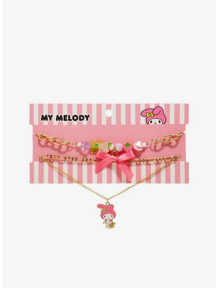 Best Pirce 🔔 My Melody Bow Charm Necklace Set 😀 4 Best Pirce 🔔 My Melody Bow Charm Necklace Set 😀 - Image 2