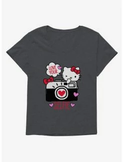 Flash Sale ⌛ Hello Kitty Selfie Love 👧 Girls T-Shirt Plus Size 🎁 -Cheap Sanrio Store 18055387 hi