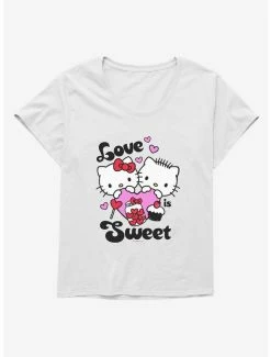 Top 10 🎉 Hello Kitty Sweet Love 👧 Girls T-Shirt Plus Size 🔔 -Cheap Sanrio Store 18055432 hi