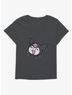 New 🎉 Kuromi All Smiles 👧 Girls T-Shirt Plus Size ⌛ -Cheap Sanrio Store 18076660 hi