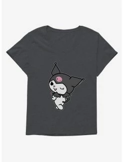 Wholesale 🛒 Kuromi Turning Wink 👧 Girls T-Shirt Plus Size 🎁