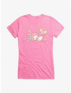 Brand new 😍 My Melody Outside Adventure With Flat 👧 Girls T-Shirt 🧨 -Cheap Sanrio Store 18112456 hi