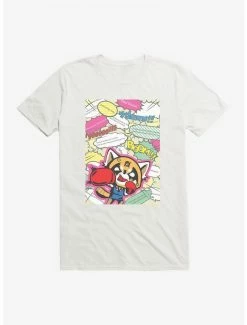 Discount 🎉 Aggretsuko Fighting Words T-Shirt ✔️ -Cheap Sanrio Store 18122207 hi