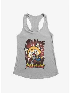 Best Pirce 😍 Aggretsuko Metal Rockin' Out 👧 Girls Tank 🎉 -Cheap Sanrio Store 18137765 hi