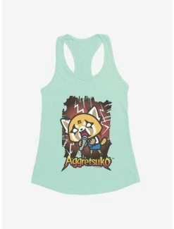 Best Pirce 😍 Aggretsuko Metal Rockin' Out 👧 Girls Tank 🎉 -Cheap Sanrio Store 18137772 hi