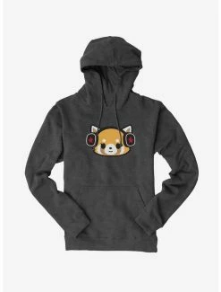 Hot Sale 😀 Aggretsuko Metal Headphones Hoodie ✔️ -Cheap Sanrio Store 18160914 hi