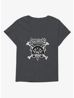 New ✨ Aggretsuko Metal Crossbones 👧 Girls T-Shirt Plus Size 🌟 -Cheap Sanrio Store 18161347 hi